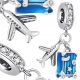  CHARMS Flugzeug Urlaub Reisekoffer Silber S925