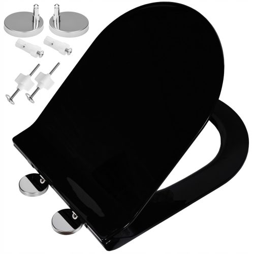 Aqui SLIM Toilettensitz, schwarzes Polypropylen