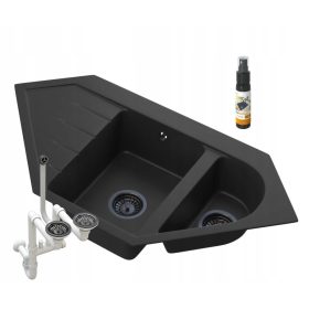 Granitan JOKER 1,5-Becken-Spüle, schwarzer Granit