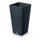  Prosperplast-Blumentopf, 29,5 cm x 29,5 x 55 cm, Durchmesser 26,5 cm, Kunststoff in Grau- und Silbertönen