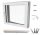 Warmweißes PVC-Fenster, rechts, 60x60, 600x600, Set