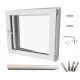 Warmweißes PVC-Fenster, rechts, 60x60, 600x600, Set