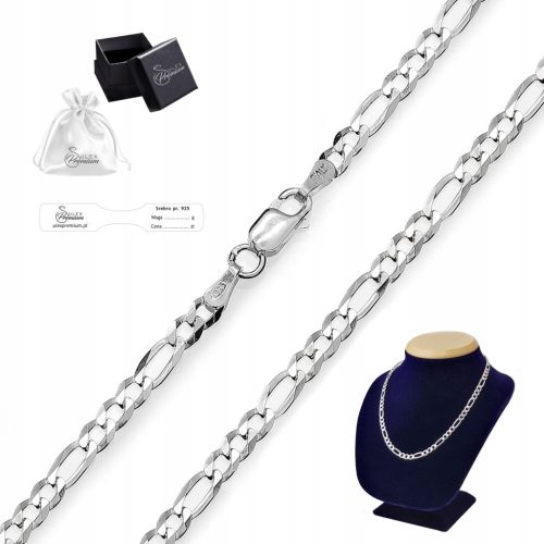  Silberne Webkette für Herren FIGARO Silber pr. 925 Geschenk | 55cm x 2mm