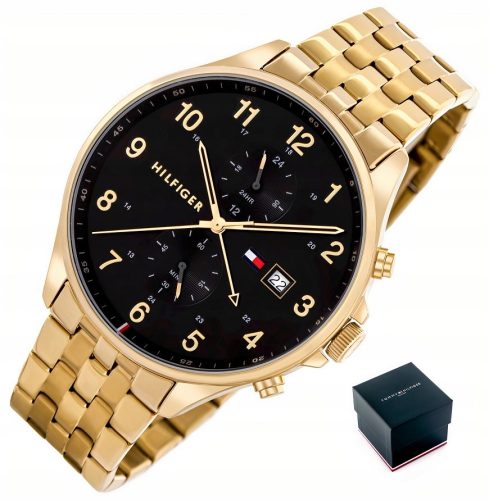  HERRENUHR TOMMY HILFIGER 1791708 WEST +BOX Goldchronograph