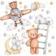Dekorative Wandaufkleber Wandaufkleber für Kinder, Teddybären 240