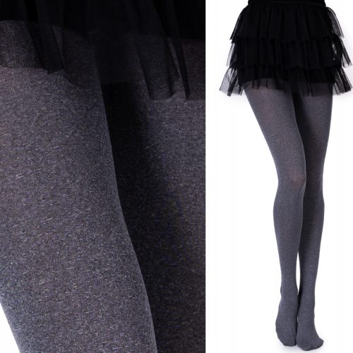  Blickdichte Velours-Strumpfhose aus Baumwolle, 80 den, MELANGE-GRAPHIT-Phänomen