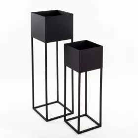  Kapaga Blumentopf 30 cm x 30 x 100 cm schwarzes Metall