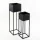  Kapaga Blumentopf 30 cm x 30 x 100 cm schwarzes Metall