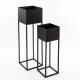  Kapaga Blumentopf 30 cm x 30 x 100 cm schwarzes Metall