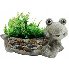 KERAMIKFROSCH MIT TOPF, GARTENDEKO
