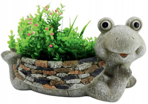  KERAMIKFROSCH MIT TOPF, GARTENDEKO