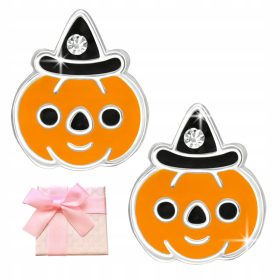  SILBERNE HALLOWEEN-KÜRBIS-OHRRINGE FÜR MÄDCHEN