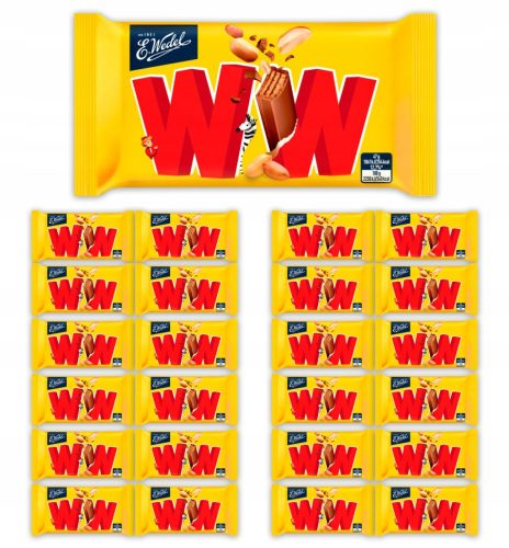 24 Stück E. Wedel WW Waffeln mit Erdnussfüllung, 47 g - Schokoladenüberzug