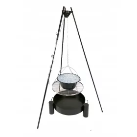  Dreibein mit emailliertem Kessel 14L + Kamin 50cm