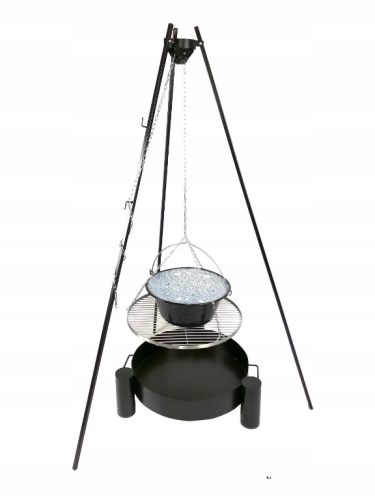  Dreibein mit emailliertem Kessel 14L + Kamin 50cm