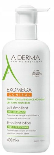 A-Derma Exomega Control Emollient Milch 400ml für trockene und atopische Haut