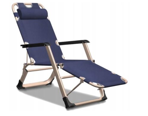 Sonnenliegen und Garten und Terrasse Art 4 Liegestuhl, Metall, Blau und Marineblau