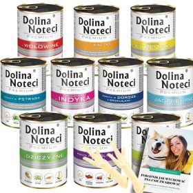    DOLINA NOTECI Premium-Nassfutter für Hunde, Mischung 400 g x 10 Stück + E-Book für Hunde