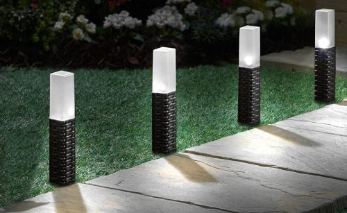  Solar-Rattan-Gartenlampen 4 Stück SOLAR MAGIC
