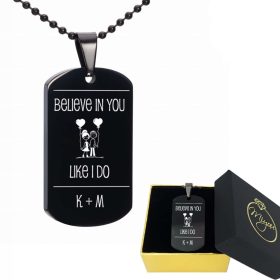  Schwarze Hundemarke zum Jungentag mit Gravur aus Stahl