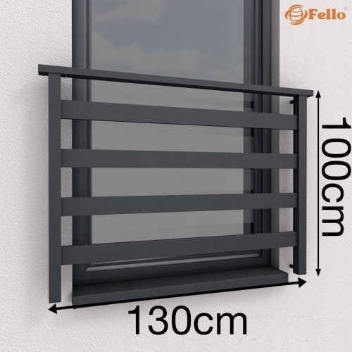 ALU BASIC Balkon Französisch 130cm Balustrade RAL