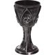  Gotischer schwarzer Kelch mit Halloween-Totenkopf, 19 cm