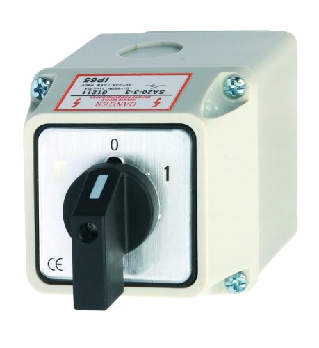 NOCKENSCHALTER 20A 0-1 3F IM IP65-GEHÄUSE