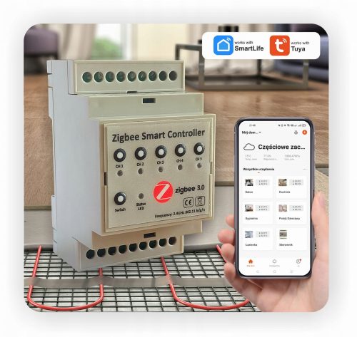 Zigbee-Fußbodenheizungsregler – 5 Zonen
