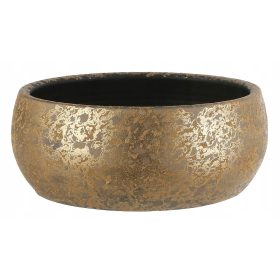    Edelman-Blumentopf 37 cm x 37 x 15 cm, Keramik, Gelb- und Goldtöne