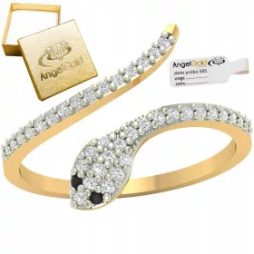  GOLDSCHLANGENRING, VIDER MIT ZIRKONIA, 585 GOLD