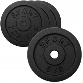  Gusseisengewicht 4x5kg Platte 28mm Set 20kg