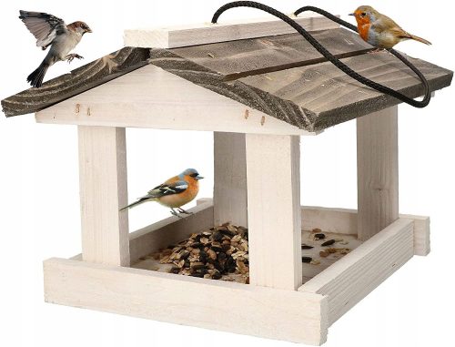 Boxen (Häuser) und Vogelhäuschen FUTTERKASTEN HOLZ VOGELHAUS + FUTTER 0,5