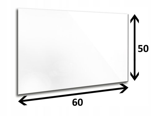 Glasscheibe 60 x 50 x 6 mm, gehärtetes Glas, weiß poliert