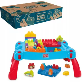    Mega Bloks CNM42 Blöcke Tisch mit blauen Blöcken 30 Stück.