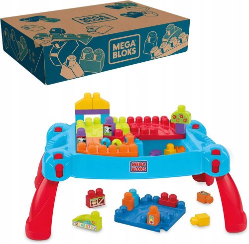  Mega Bloks CNM42 Blöcke Tisch mit blauen Blöcken 30 Stück.