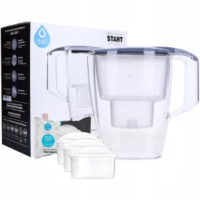    Dafi Start Unimax Filterkanne 4 l silber/grau + 3× Filtereinsatz für die Dafi Standard Unimax Kanne 1 Stk.