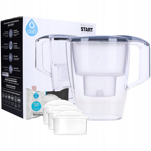  Dafi Start Unimax Filterkanne 4 l silber/grau + 3× Filtereinsatz für die Dafi Standard Unimax Kanne 1 Stk.