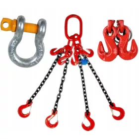 KETTE EINZEL 4C 4,25T 2M gedrehte Haken + Schäkel