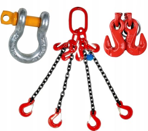 KETTE EINZEL 4C 4,25T 2M gedrehte Haken + Schäkel