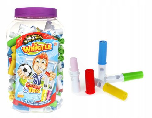 WHISTLE Fruchtiger Lollipops mit Pfeifendem Plastikpfeifen - 125 Stück