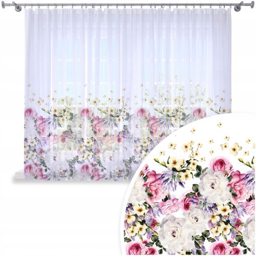  FERTIGVORHANG 300x150, GEFÄRBTER VOILE MIT FROSCHMUSTER