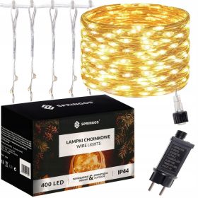    Springos Eiszapfen-Weihnachtsbaumbeleuchtung 301 – 500 Lichter