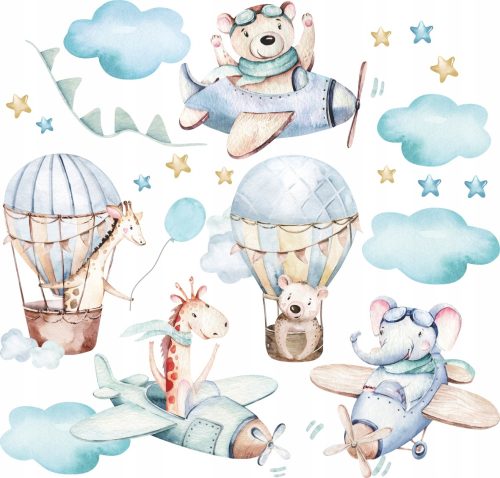  Wandaufkleber Flugzeuge Luftballons 50x100cm LO4