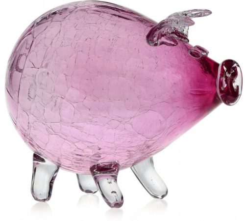  ROSA großes Sparschwein aus Glas