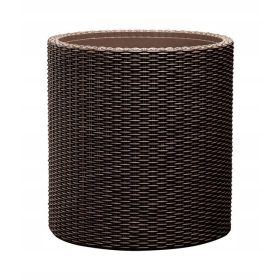    Keter Zylinder-Blumentopf M 36 x 37,3 cm, brauner Kunststoff