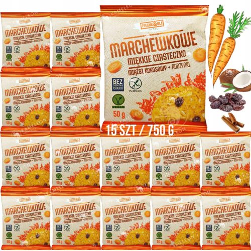 Vegane, glutenfreie Karotten-Kokos-Kekse mit Rosinen - 750g, 15 Stück