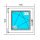 PVC-FENSTER 500x500 RU WEISS, LINKS