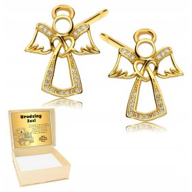  925er Goldohrringe Engel für Kinder