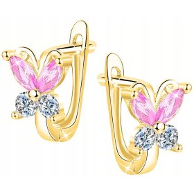  SILBERNE, VERGOLDETE SCHMETTERLINGS-OHRRINGE FÜR MÄDCHEN