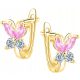  SILBERNE, VERGOLDETE SCHMETTERLINGS-OHRRINGE FÜR MÄDCHEN